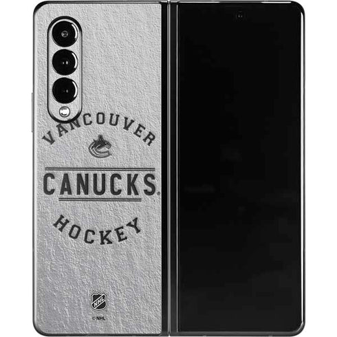 NHL Vancouver Canucks Black Text Galaxy Z Fold3 5G Skin